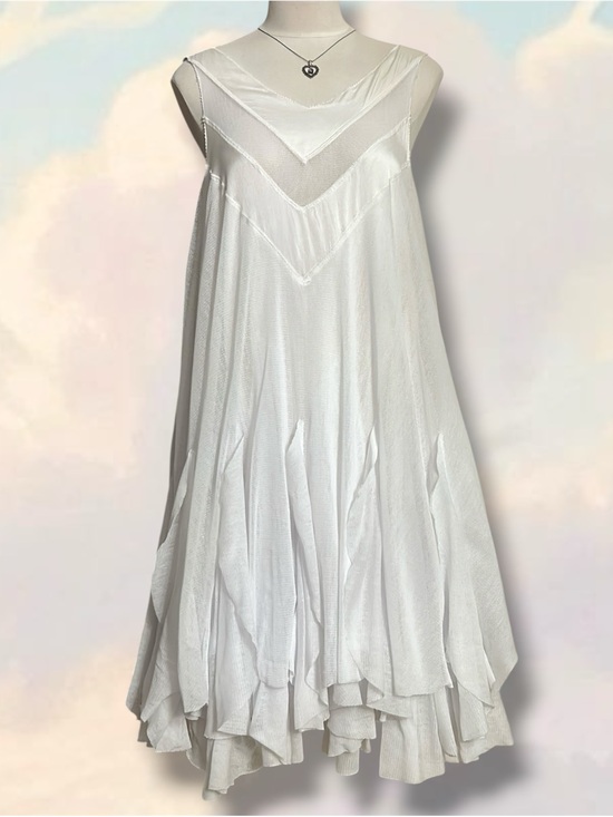 Pierre Balmain Dresses & Skirts - Pierre Balmain white silk/tulle ruffle babydoll mini dress